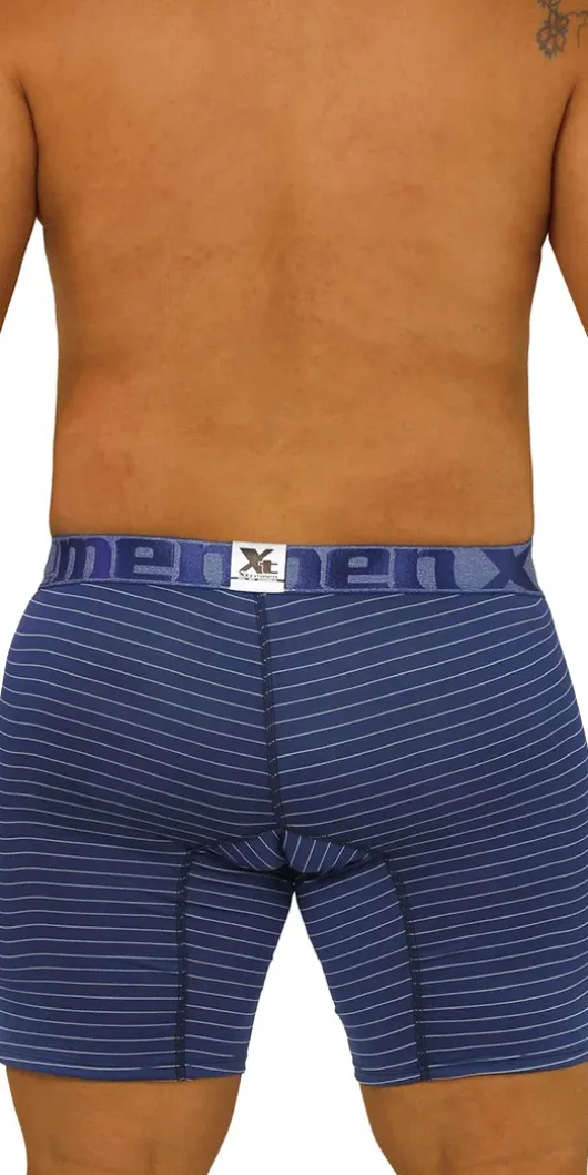 Xtremen 70004 Striped Boxer Briefs Dark Blue