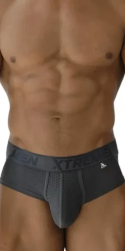 Xtremen 91250 Xtremen Athletic Performance Mesh Briefs Gray